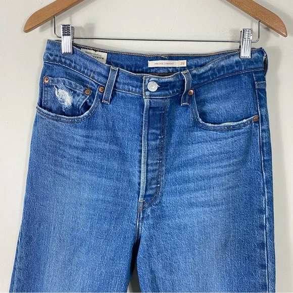 Levi's Ribcage Straight Ankle Jean Medium Wash - 29 - Picture 9 of 15